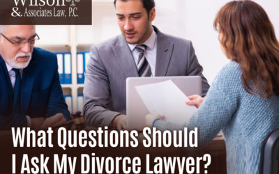 A woman asking questions to her divorce lawyer