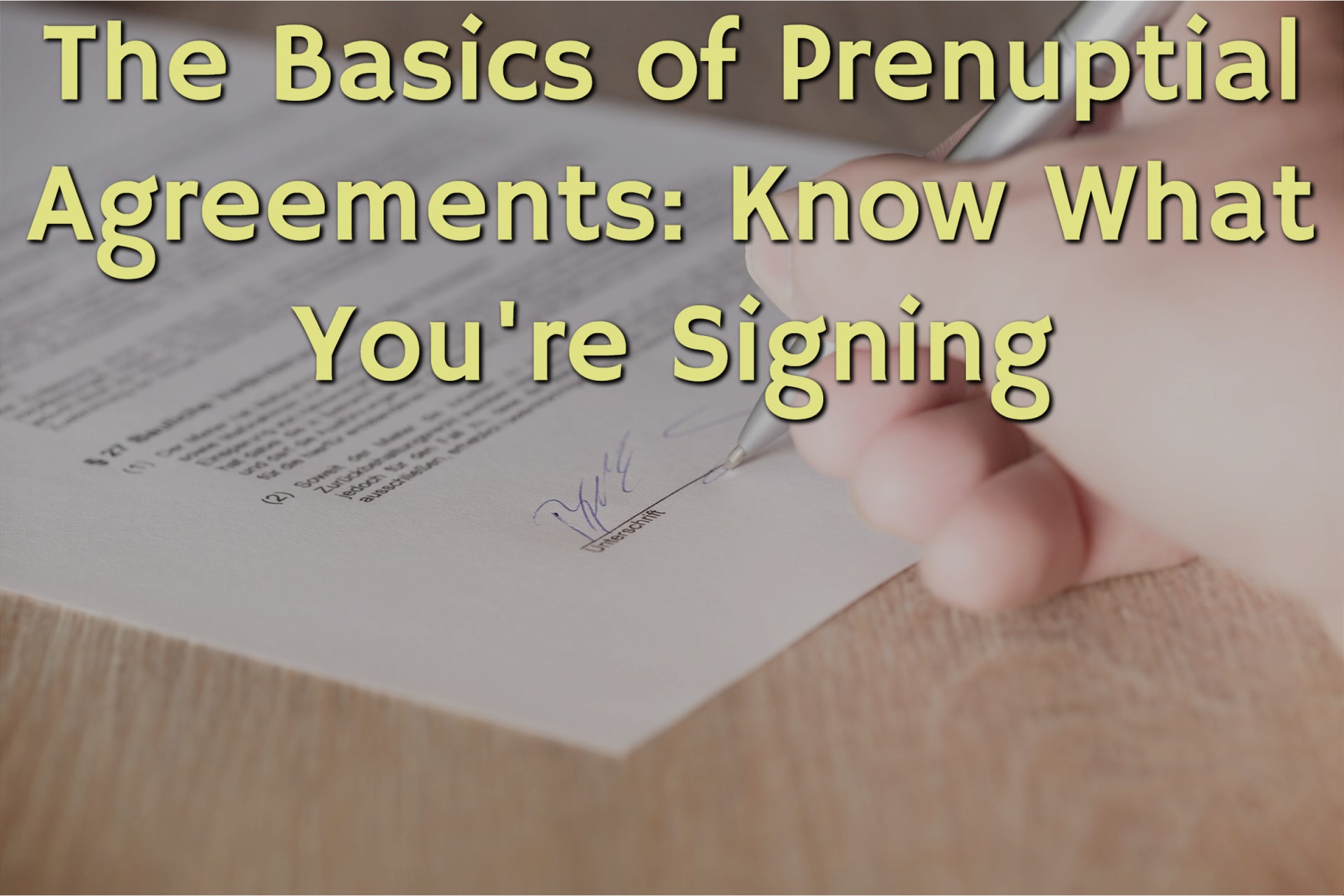 Signing prenuptial agreements