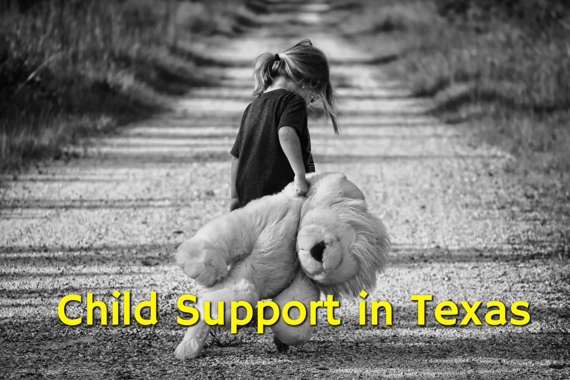 A child on a dirt road while parents battle over child support in Texas